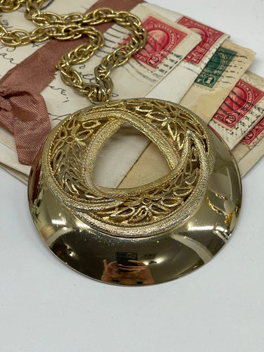 Large Gold Medallion Necklace Bloomers and Frocks